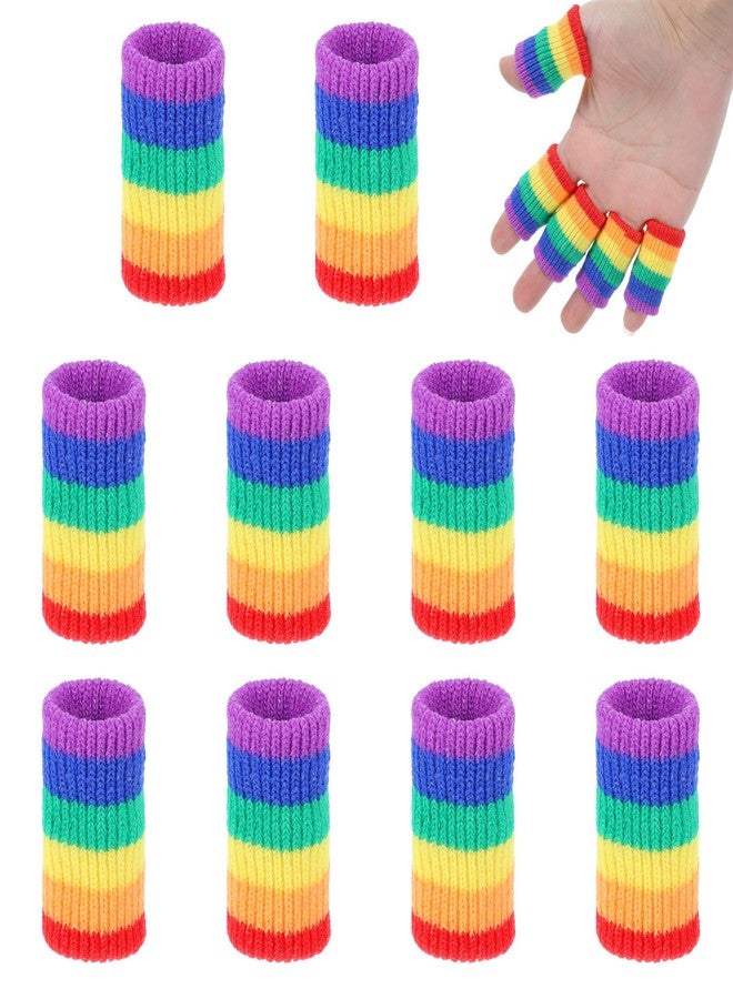 Yuanchu Crochet Finger Guard, 10 PCS Finger Covers Compression Finger Sleeves Elastic Knitting Finger Protector Breathable Protectors Sport Arthritis Swelling Cushion for Writing - Image 1